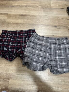 Plaid Men's boxer Shorts — Gray and Black/Red
